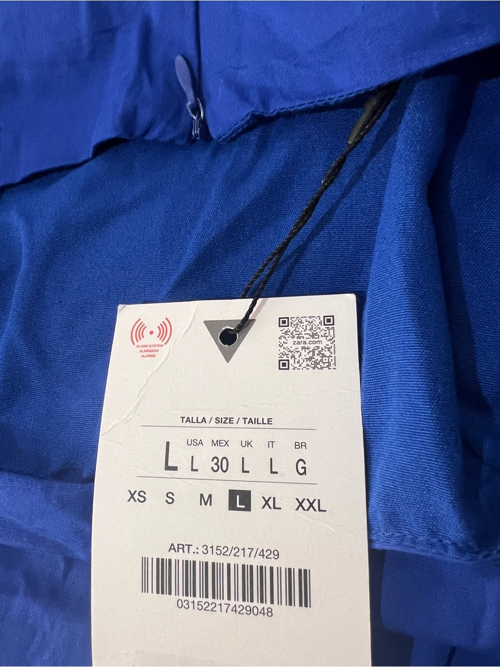 ZARA blue poplin midi dress with adjustable straps, fit & flare.  L NWT - Picture 13 of 14